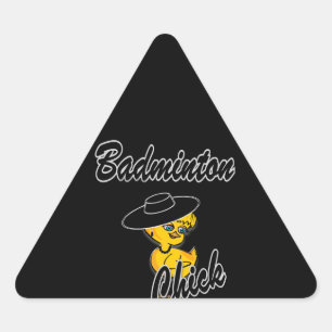Badminton Chick #4 Dreieckiger Aufkleber
