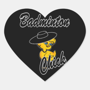 Badminton Chick #4 Herz-Aufkleber