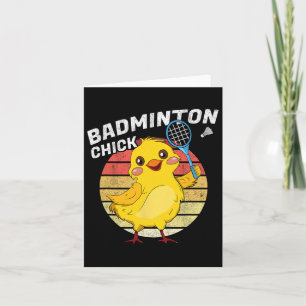 Badminton Chick Retro Chicken Birdie Women Badmint Karte