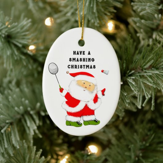 Badminton Christmas Collectible Keramik Ornament (Baum)