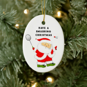 Badminton Christmas Collectible Keramik Ornament