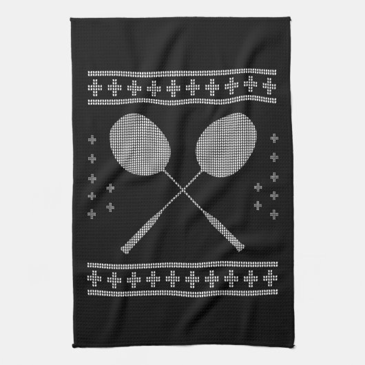 Badminton Christmas Geschirrtuch (Vertikal)