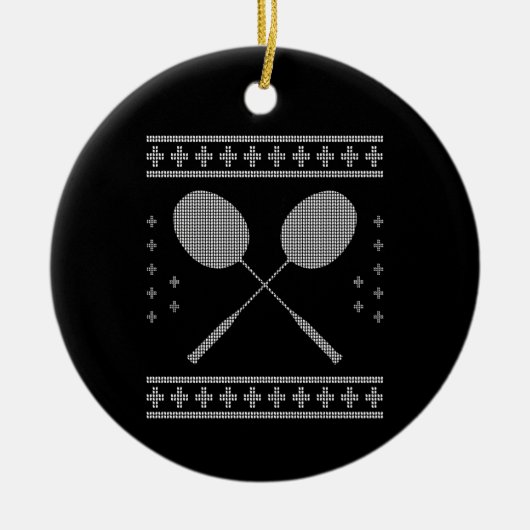Badminton Christmas Keramik Ornament (Vorne)