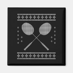 Badminton Christmas Magnet