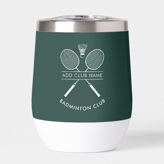 Badminton Club Name Rackets Icon Green Members (Vorderseite)