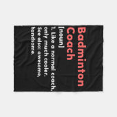 Badminton Coach Definition Funny Trainer Geschenk  Fleecedecke (Vorderseite (Horizontal))