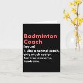 Badminton Coach Definition Funny Trainer Geschenk  Karte (Gelbe Blume)