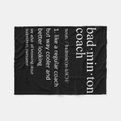 Badminton Coach Funny Dictionary Definition Coache Fleecedecke (Vorderseite (Horizontal))