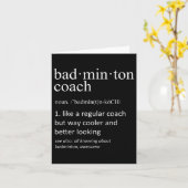 Badminton Coach Funny Dictionary Definition Coache Karte (Gelbe Blume)
