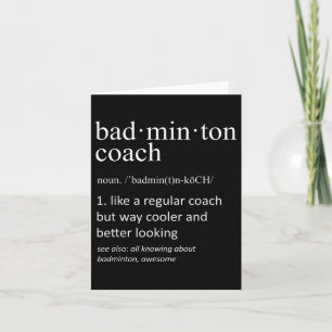 Badminton Coach Funny Dictionary Definition Coache Karte