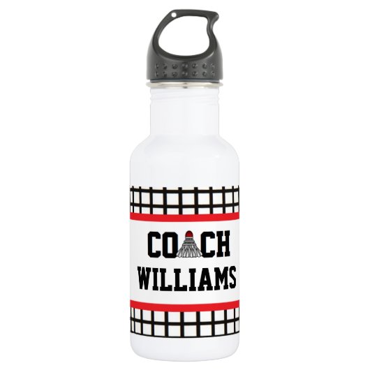 Badminton Coach - Personalisiert Trinkflasche (Vorderseite)