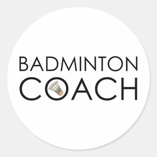 Badminton Coach Runder Aufkleber (Vorderseite)