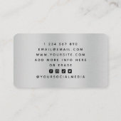 Badminton Coach Silver Metallic Rackets Logo Sport Visitenkarte (Rückseite)