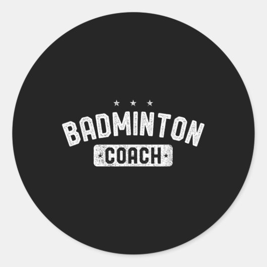 Badminton Coach Vintage Badminton Runder Aufkleber (Vorderseite)