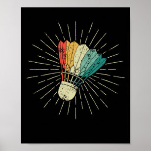 Badminton colorful athletes men women children poster