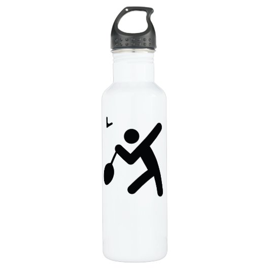 BADMINTON | cooles Sportsymbol Edelstahlflasche (Vorderseite)