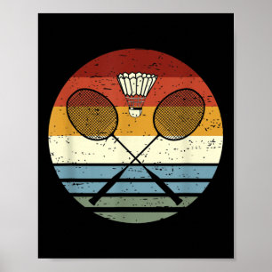 Badminton - Cooles Vintage Retro Sport Outfit Rake Poster