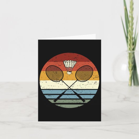 Badminton - Cooles Vintages Retro-Sportoutfit-Rack Karte (Vorderseite)