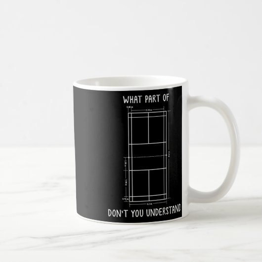 Badminton Court Dimensions Funny Badminton Player Kaffeetasse (Rechts)