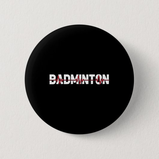 Badminton Court Racket - Racquet Shuttle Ekg Herz Button (Vorderseite)
