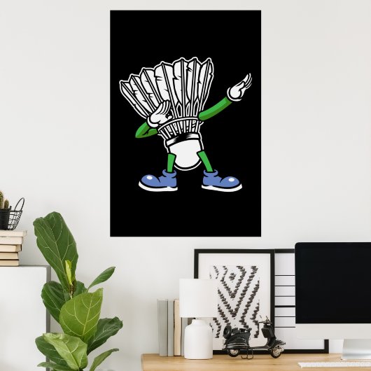 Badminton Dabbing Shuttlecock Poster (Heimbüro)