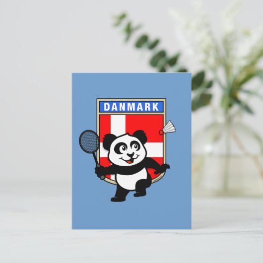 Badminton Denmark Panda Postkarte (Stehend Vorderseite)