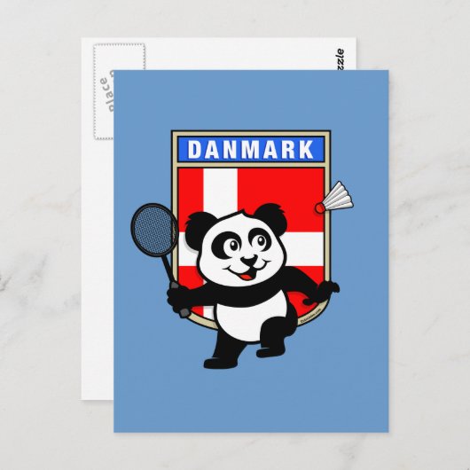 Badminton Denmark Panda Postkarte (Vorne/Hinten)