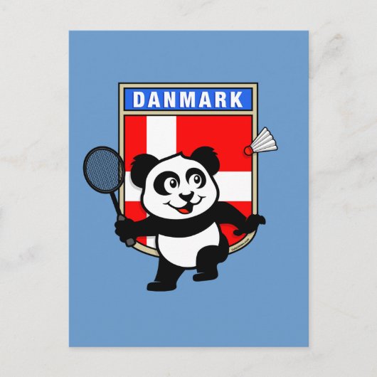 Badminton Denmark Panda Postkarte (Vorderseite)