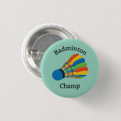 Badminton Design Button (Vorne & Hinten)