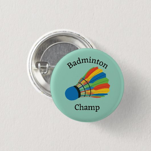 Badminton Design Button (Vorne & Hinten)