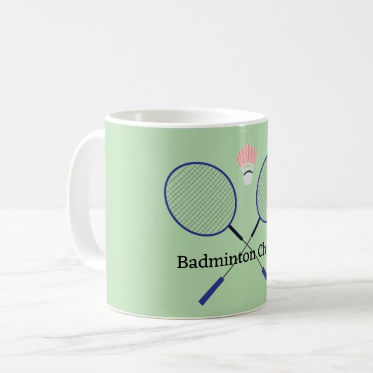 Badminton Design Coffee Tasse (Vorderseite Links)