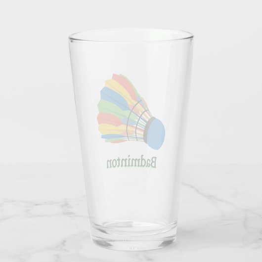 Badminton Design Glas (Rückseite)