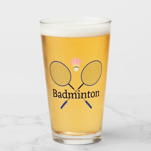 Badminton Design Glas (Vorne (Gefüllt))