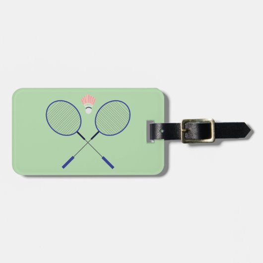 Badminton Design Luggage Tags Gepäckanhänger (Vorderseite horizontal)