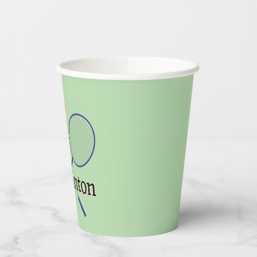 Badminton Design Pappbecher (Links)