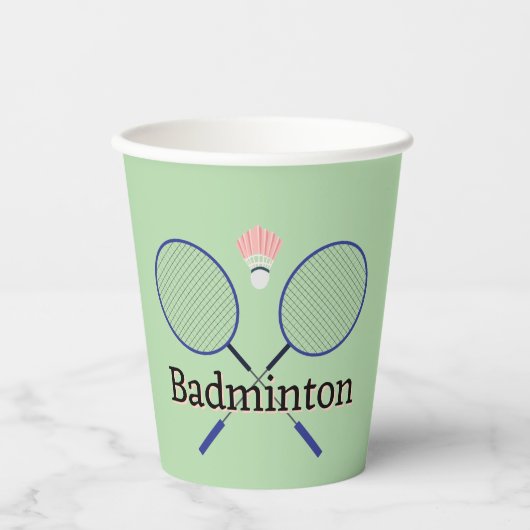 Badminton Design Pappbecher (Vorderseite)