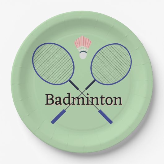 Badminton Design Pappteller (Vorderseite)