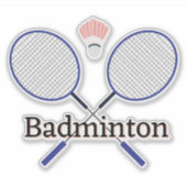 Badminton Design Vinyl Aufkleber (Vorderseite)