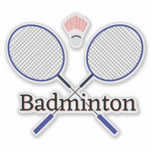 Badminton Design Vinyl Aufkleber (Vorderseite)