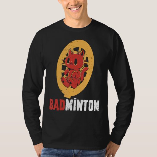 Badminton Devil Badminton Player Shuttlecock Sport T-Shirt (Vorderseite)