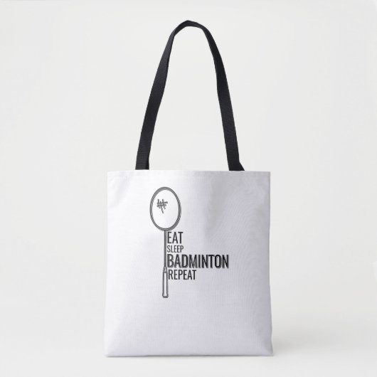 Badminton - Eat Sleep Badminton Wiederholung Tasche (Vorderseite)