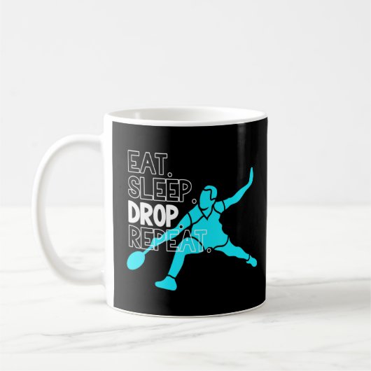 Badminton Eat Sleep Drop Wiederholung Kaffeetasse (Links)
