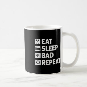 Badminton Eat Sleep Wiederholung Funny Shuttle Mem Kaffeetasse
