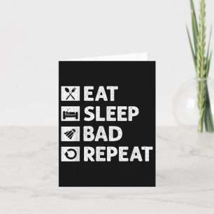 Badminton Eat Sleep Wiederholung Funny Shuttle Mem Karte
