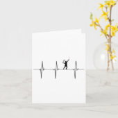 Badminton Ecg Heartbeat Pulsfrequenz 1 Karte (Gelbe Blume)