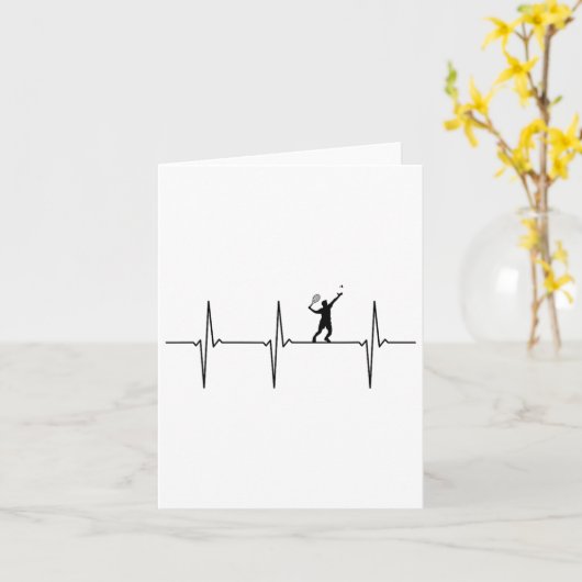 Badminton Ecg Heartbeat Pulsfrequenz 1 Karte (Gelbe Blume)