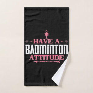 Badminton - eine Badminton-Haltung haben Handtuch