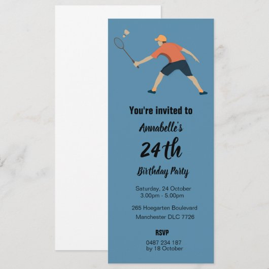Badminton Einladung (Vorne/Hinten)