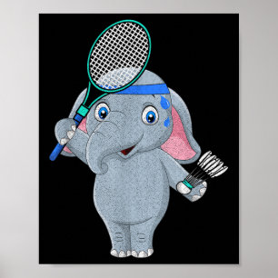 Badminton Elefant Poster