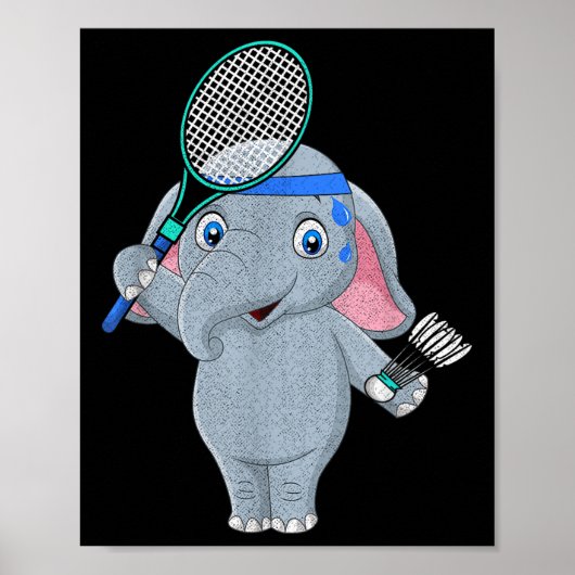 Badminton Elefant Poster (Vorne)